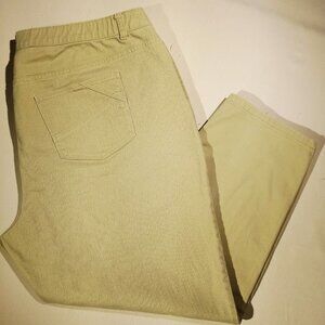CJ BANKS Signature Slimming Pants  sz 22W  Sage Green  5 pocket jean style EUC